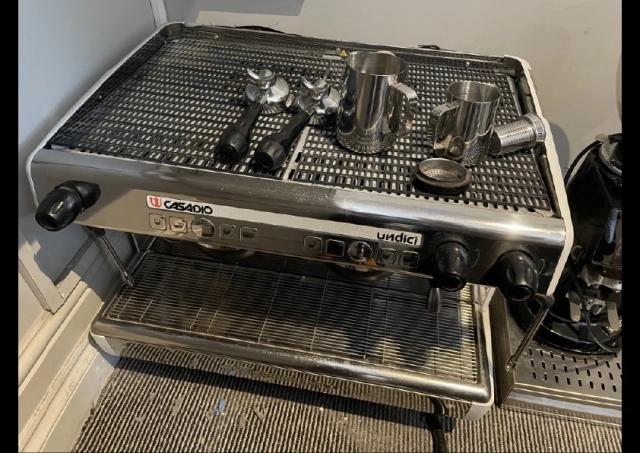 Casadio Undici A Coffee Machine with F64 Evo Grinder, bin and accessories
